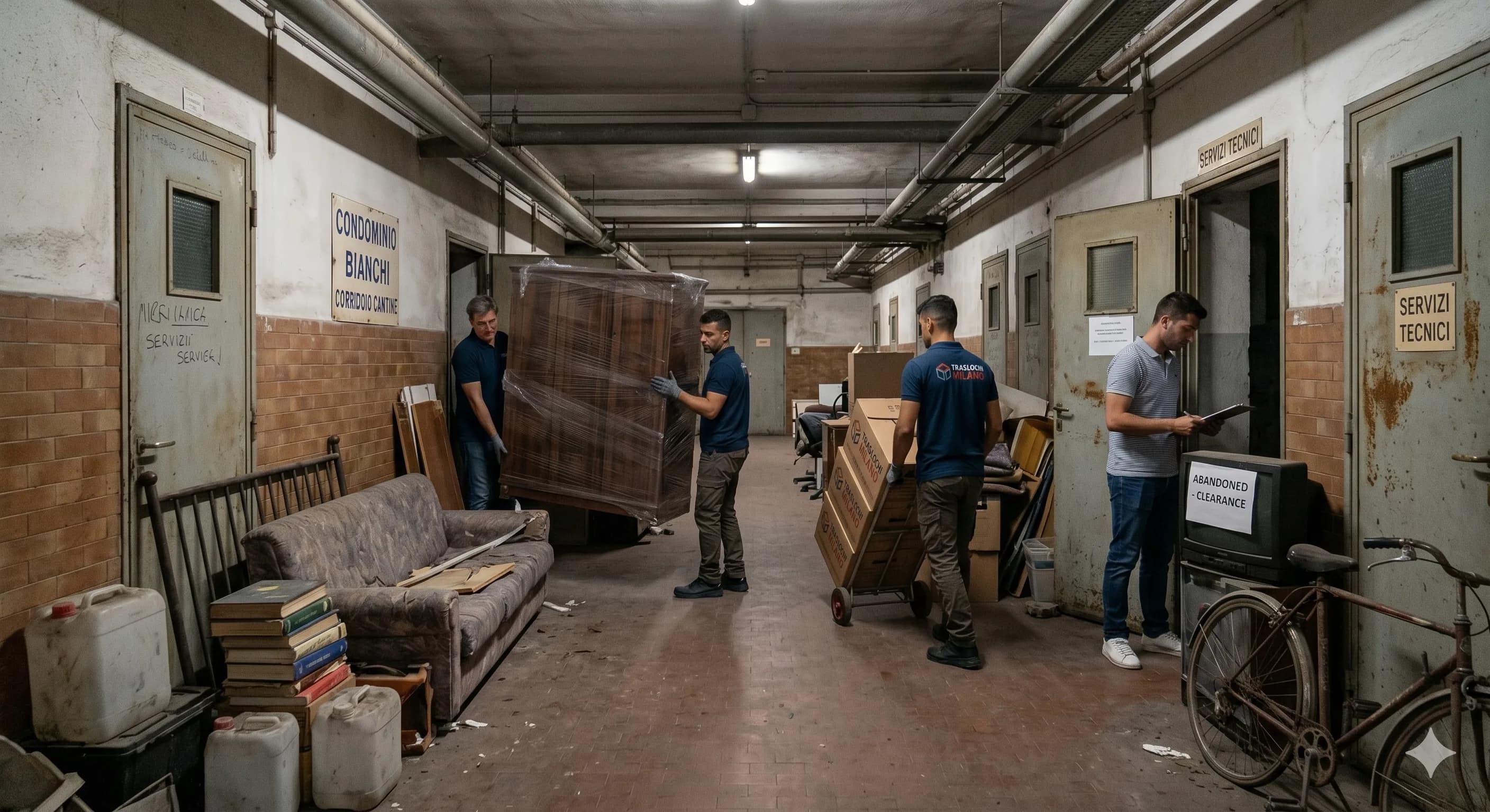Sgombero di cantine condominiali e spazi comuni a Milano