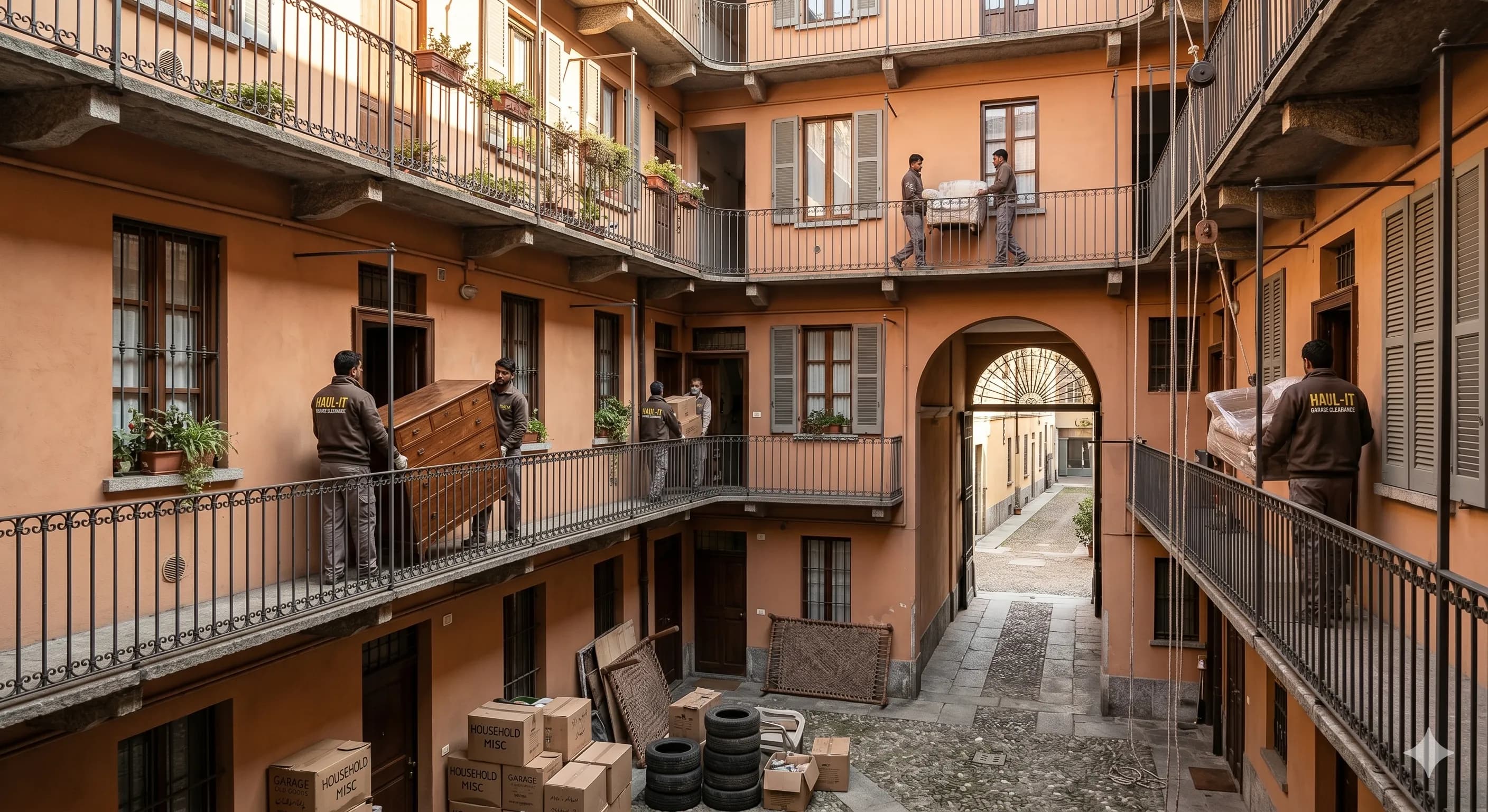 Trasloco in una casa di ringhiera milanese con ballatoio